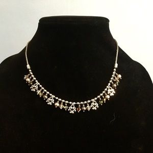 Thick chain necklace with many charms